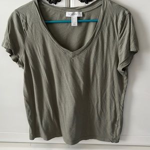 Olive green v neck t shirt